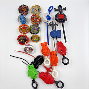 Lot 9 Beyblades with 9 Launchers Burst Rise Turbo Evolution Takara Tomy